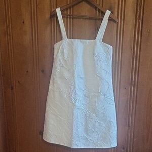 J. Crew White Sleeveless Square Neck Mini Dress